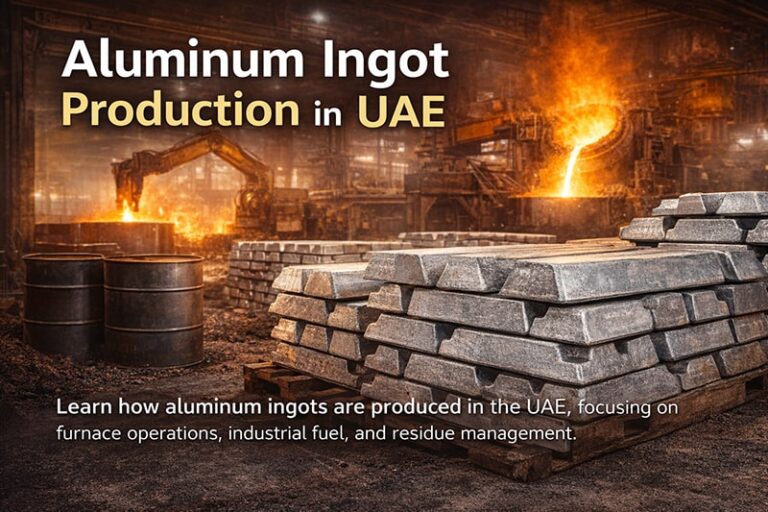Industrial aluminum ingot manufacturing and smelting operations in the UAE